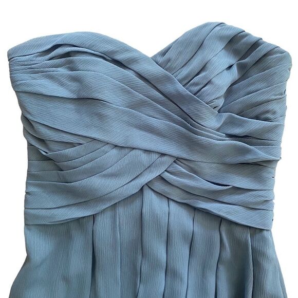 David’s Bridal | Crinkle Chiffon Dress with Cascade Skirt, Size 0 - Picture 3 of 12